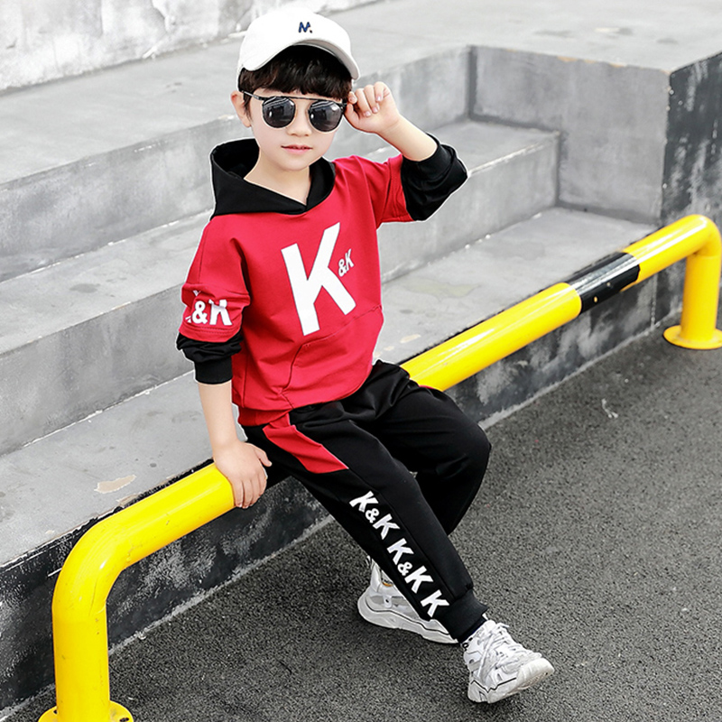 Children's clothing boy autumn suit 2021 spring and autumn new children's suit handsome boy clothes autumn and winter sweater two-piece set