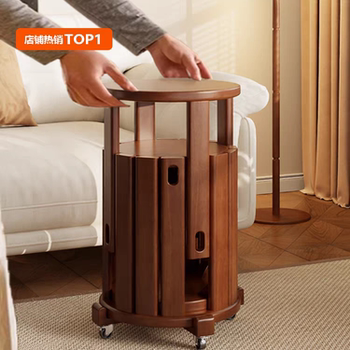 Solid wood stool round stool can be stacked at home low stools and several dining tables and stools stacked with universal pulleys to move