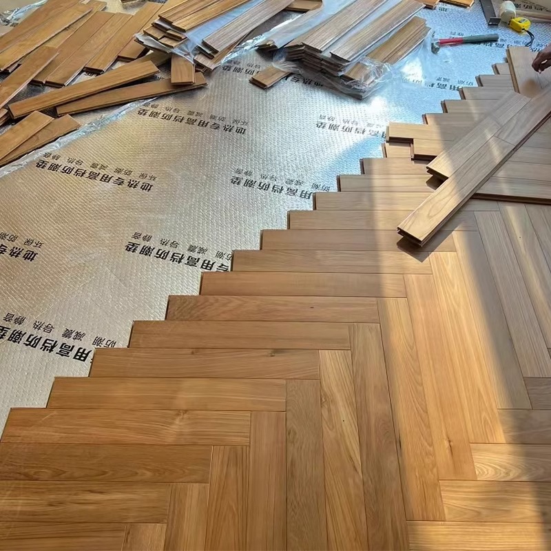 Myanmar Old Teak Wood Pure Solid Wood Interior Renovation Second Hand Floor Herringbone Parquet Floor Warm Lock Catch Method Floor-Taobao