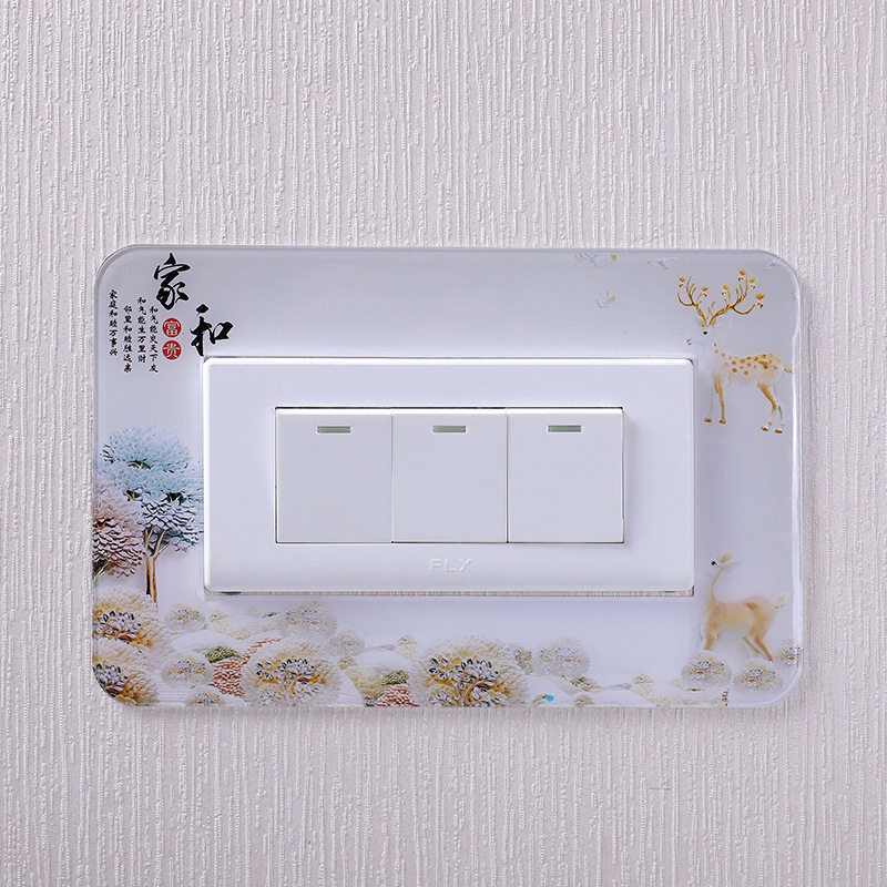 Декор для  выключателя 厂家开关贴亚克力插座保护套墙贴插座装饰套现代简约