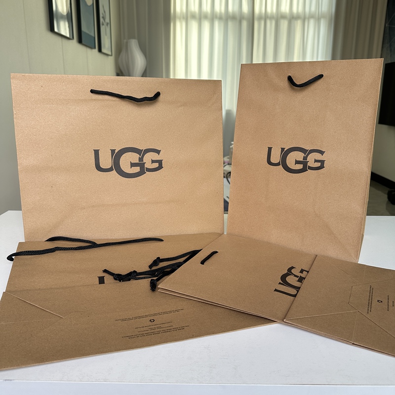 Authentic Ugg Shopping Bags, Kraft Paper Bags, Shoe and Clothing Packaging Bags, Suitable for Storing Snow Boots and Loafers