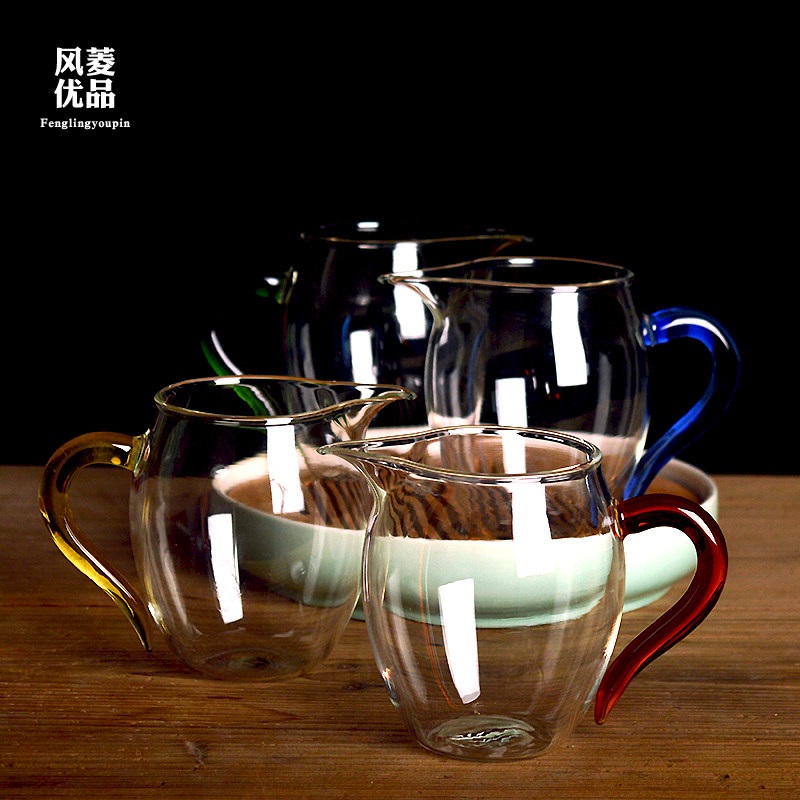 Fair cup glass tea set tea dispenser with tea filter integrated tea cup high-end public cup tea sea tea leak set Japanese style