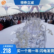 Baijie wedding props acrylic road light wedding stage decoration welcome area big flowers