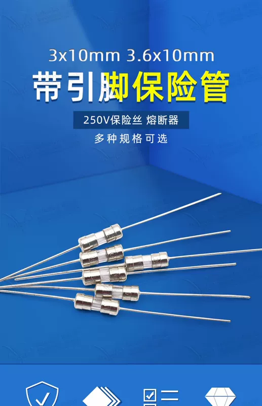 Ống cầu chì có chốt 3*10MM 3.6X10 cầu chì 250V0.5A 1A1.5A2A3A5A 10A15