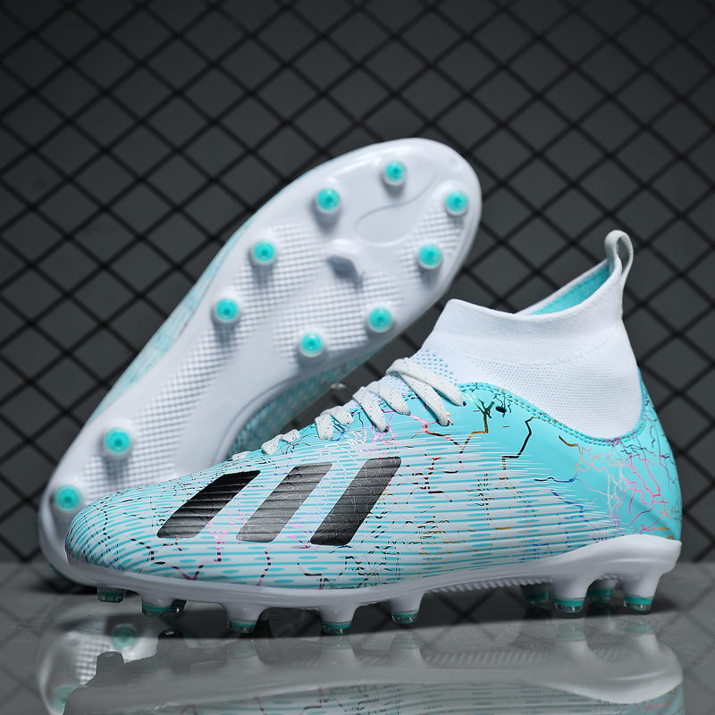 Falcon high-top football shoes for men and women tf broken nails lightweight wear-resistant children's training shoes artificial grass long nails mandarin duck shoes