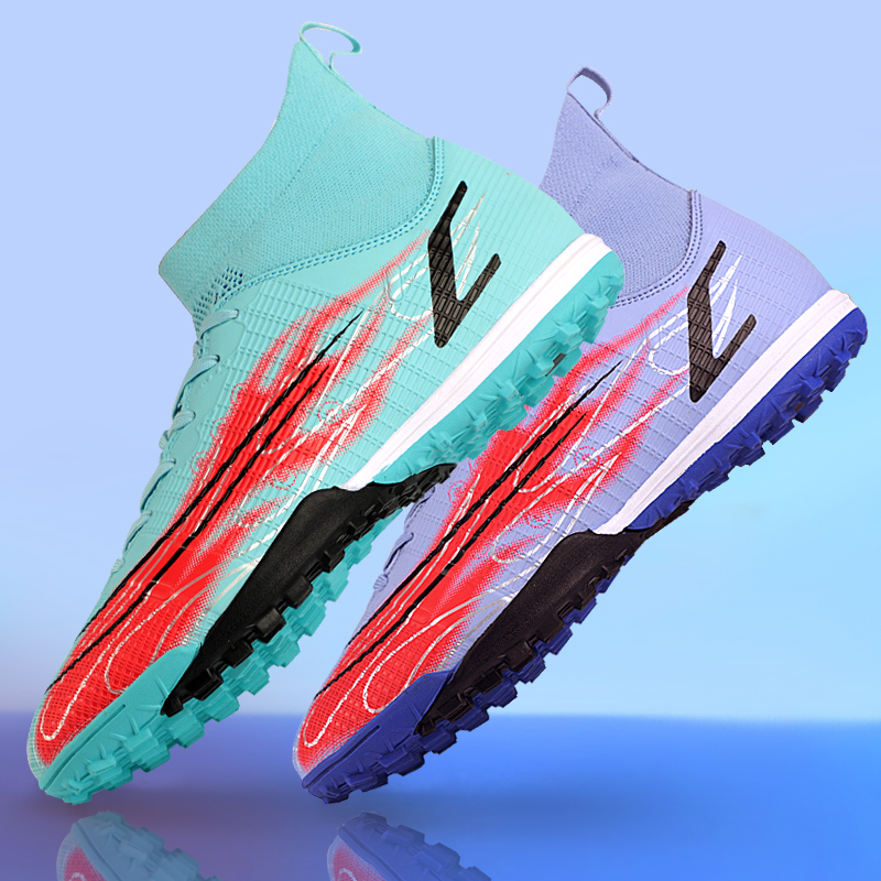 C Luo assassin 14 new color matching men's and women's wear-resistant tf broken nails low-top artificial grass long nails mandarin duck football shoes men