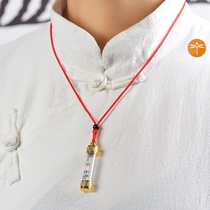 Cinnabar bottle portable empty bottle transparent Gabu box tube glass bottle men and women pendant pendant necklace can be opened Hollow
