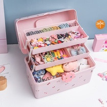 Childrens jewelry box Princess jewelry set storage box large capacity children hair accessories girl heart ins hairclip Net Red