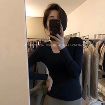 Womens single-piece thermal underwear thin section ultra-thin autumn clothes 37 degrees constant temperature self-heating bottoming shirt round neck inner wear self-cultivation