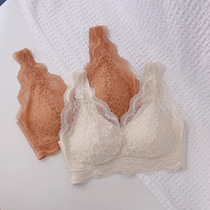 Comfortable underwear womens thin vest-style lace latex pullover bra without steel ring to receive breast milk anti-expansion anti-sagging