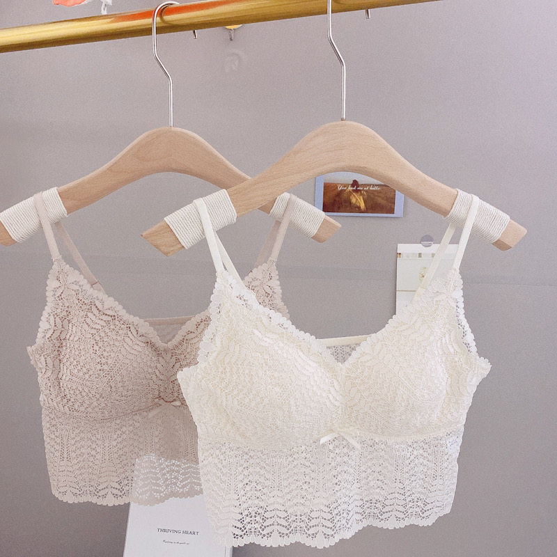 2022 spring and summer new style small sling comfortable lace tube top outer wear inner short vest no steel ring underwear beautiful back