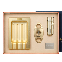 HANNICOOK lighter ashtray cigar scissors three-piece set sharp V-shaped cigar scissors high-end tool set