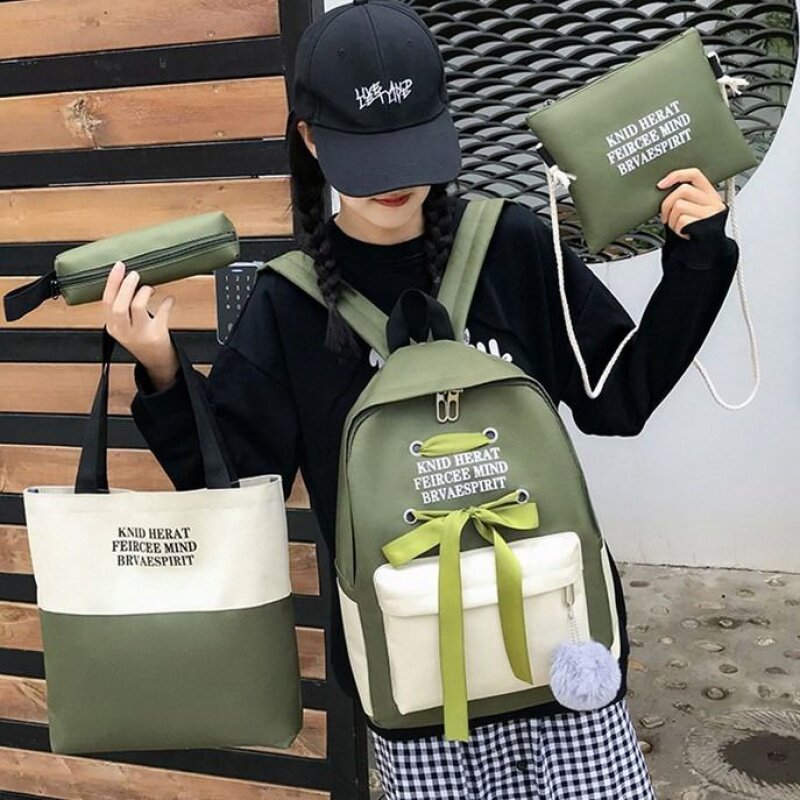 Ancient Sensation Teenage Girl Bag Girl Han Edition Junior High School High School Students Double Shoulder Bag 2020 New Canvas Campus Scapewoman