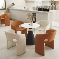 Высококачественная искусственная кожа оранжевого + бежевого цвета, 14 стульев