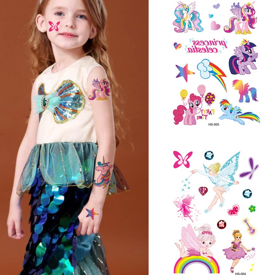 Lifei HS series children's cartoon tattoo sticker paper Safety non-toxic waterproof baby cute watermark paste paper