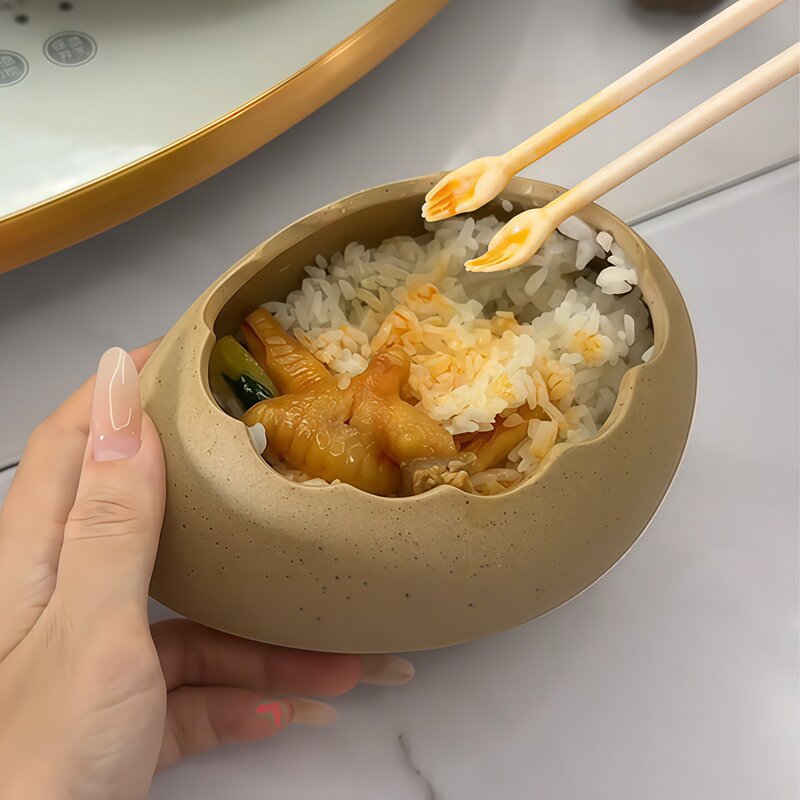 【Good Nerve】Creative Palm-Shaped Chopsticks, Respectful Begging Chopsticks, Ostrich Egg Bowl, Steamed Egg Bowl Set, Internet Celebrity Hot Item