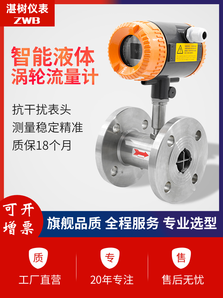 Turbine flowmeter High precision intelligent sensor High pressure explosion-proof liquid sewage Diesel gasoline quantitative controller