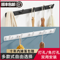Black bathroom clothes hook a row of long bathroom towels without holes into the door entrance wall hanging fitting cabinet