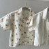 Spot | Hàn Quốc mua áo sơ mi vải cotton và vải lanh in Yamking mùa hè cho bé trai và bé gái quần áo mới rộng rãi và thoải mái - Áo sơ mi Áo sơ mi