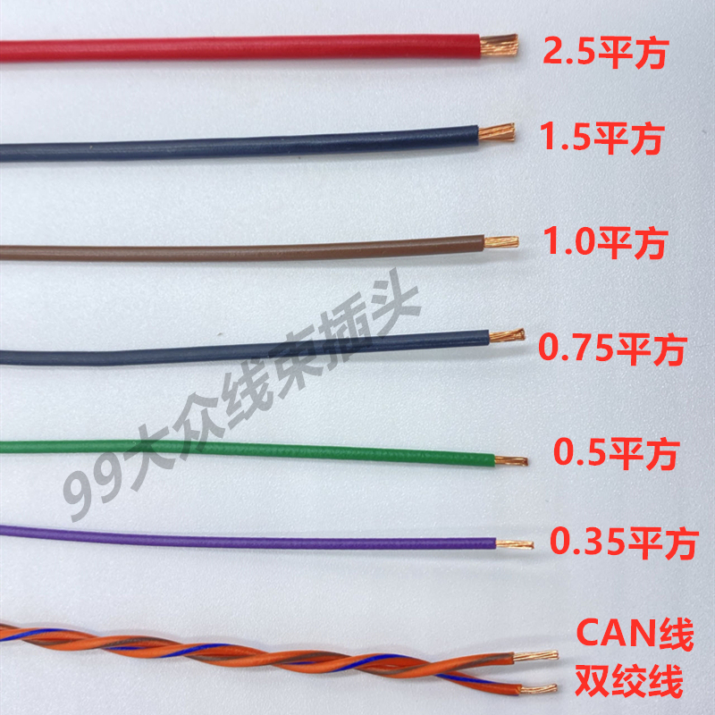 Automotive-Specific Wires 0.35 0.5 0.75 1.0 1.5 2.5 Square German Standard Thin-Walled Pure Copper Wire Flame Retardant