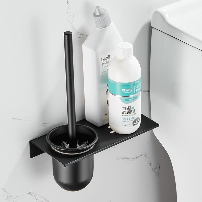 Toilet Brush No Dead Angle Hung Wall Style Home Dressing Room Free of perforated toilet brushes Long handle wall-mounted cleaning brush suit