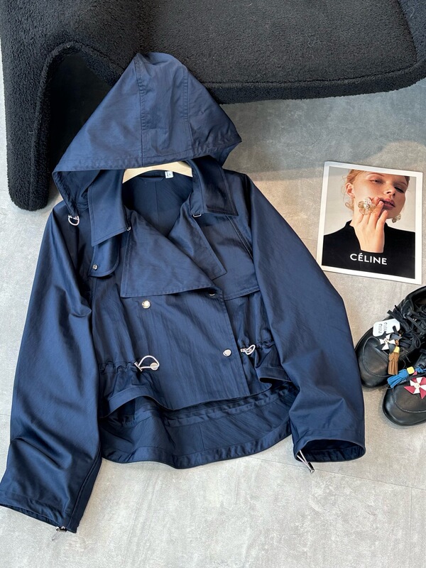 2026 New B*By Windbreaker Jacket Women's Fashion Casual Hooded Jacket Top Commuter Style Loose Short Trendy