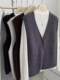Soft and waxy high-end v-neck sweater cardigan vest for women autumn and winter layered sweater sleeveless outer top