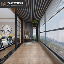 Balcony floor tiles 500x500 wood grain tiles Imitation solid wood floor tiles Nordic imitation wood grain floor tiles non-slip wood grain tiles