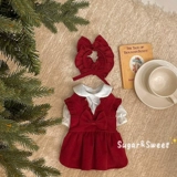 Собачья одежда красное платье платье сет