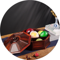 Large Red Acid Branches Pagoda Anise Fruit Tray Home Living Room Solid Wood Confectionery Box Red Wood Zero Food Melon Seeds Dried Fruit Basket