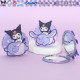 Sanrio Kulomi 작은 거울 휴대용 메이크업 미러 학생 기숙사 메이크업 핸드 헬드 폴딩 여성의 귀여운 캐리