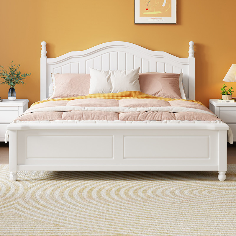 The Bear Furniture Modern Simple All - Solid Wood Bed Master Bedroom 1 8m Double Single Bed American 1 5m Solid Wood Bed