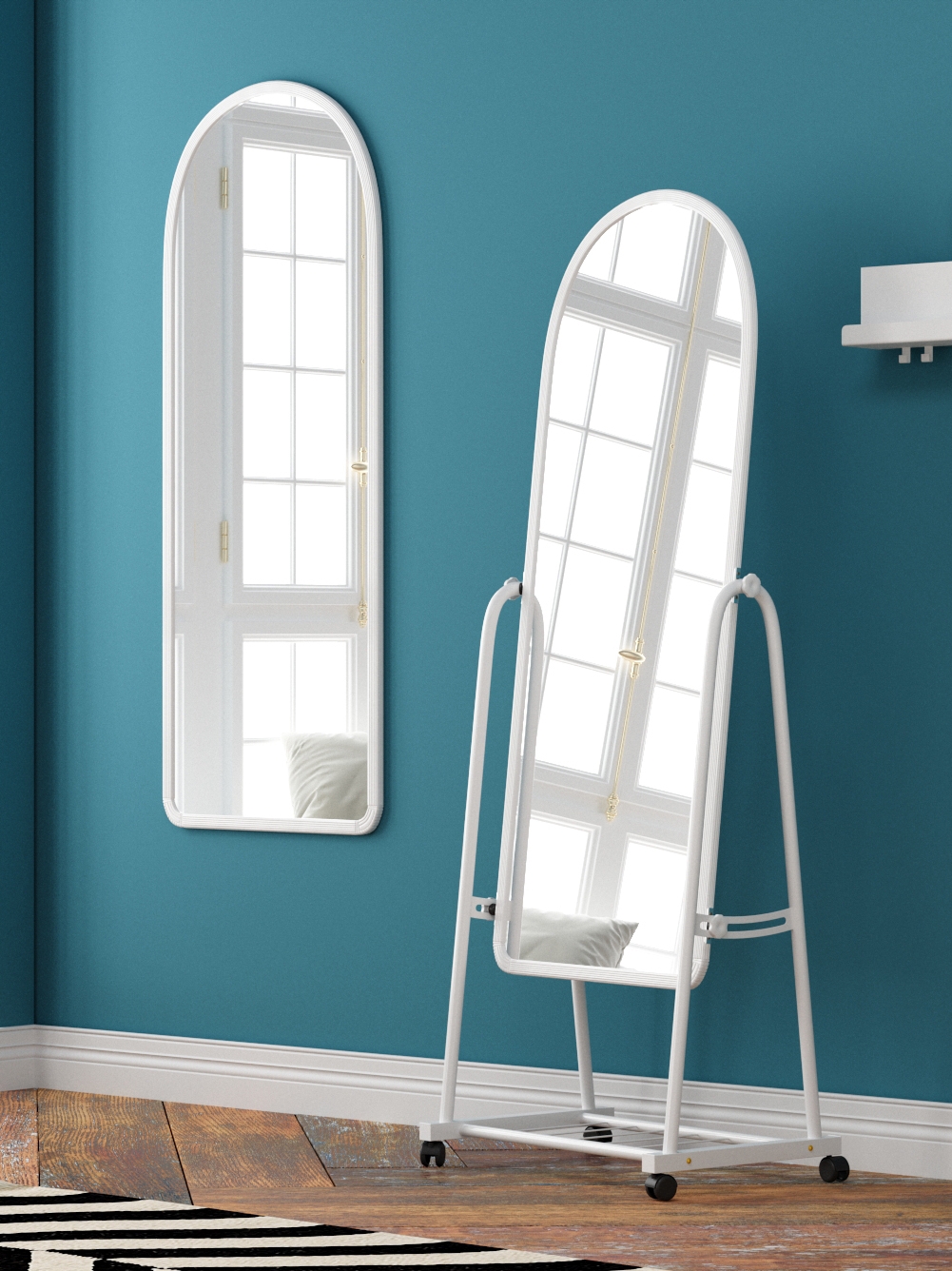 Net red full-length mirror Bedroom mirror Full-length mirror Household floor-to-ceiling mirror Wall-mounted mirror Full-length mirror Mirror Female student dormitory
