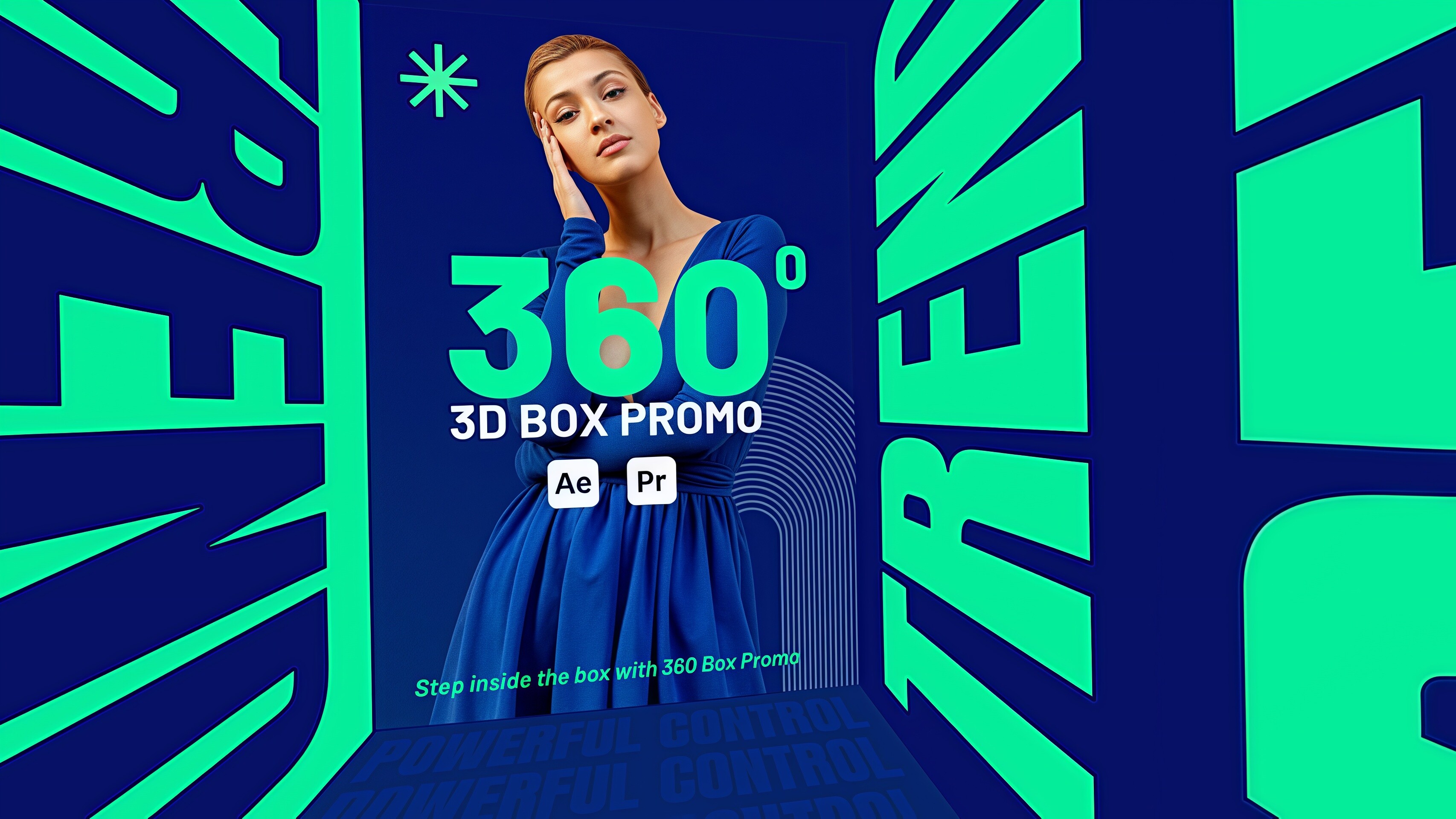 AE/PR模板 三維盒子內部空間翻轉展示圖文介紹動畫