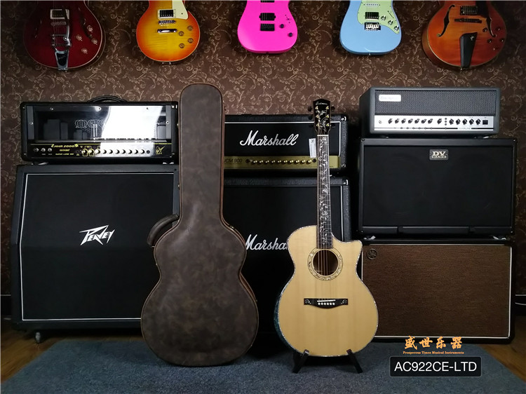 Shengshi Musical Instruments Eastman Eastman AC922CE-LTD back side blue full veneer electric box acoustic guitar