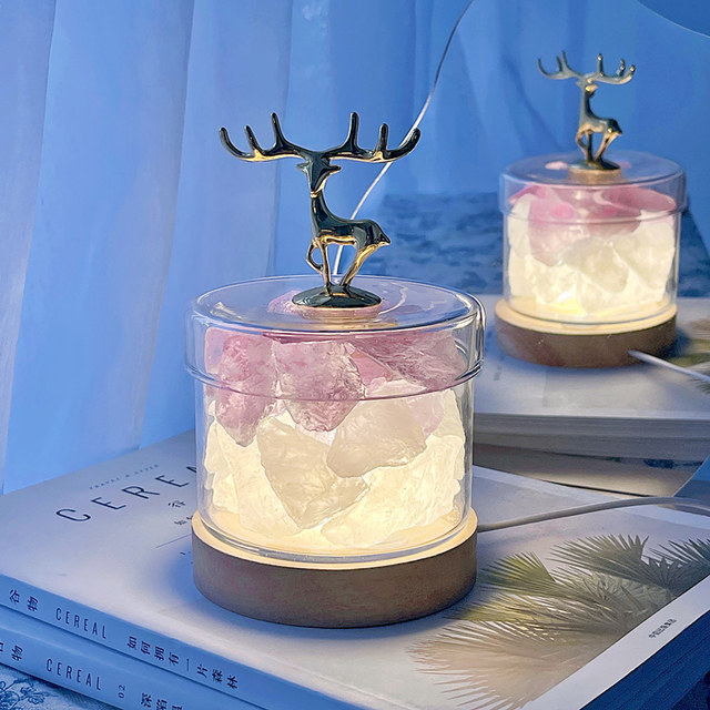 Fireless Aromatherapy Diffuser Stone Crystal Bedroom Home Use Long-Lasting Light Fragrance Night Light Essential Oil New Year Gift Box