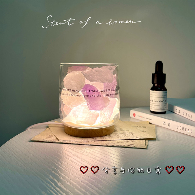 Fireless Aromatherapy Diffuser Stone Night Light Crystal Stone Aromatherapy Sleep Aid Bedroom Girls Light Fragrance Gift Box Fragrance Dormitory