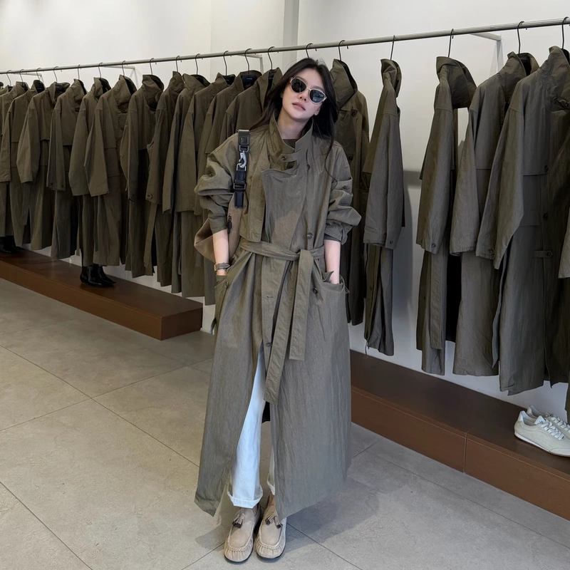 Fuyue Quality Heavy-Duty Trench Coat for Spring and Summer, Versatile High-End Texture, Stylish and Fashionable Mid-Length Coat