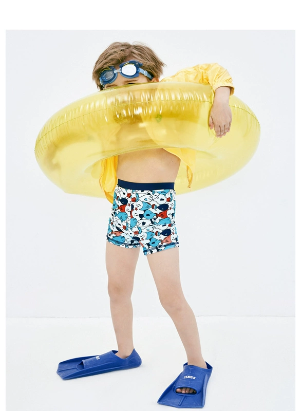 Áo tắm trẻ em Mini Barabara Quần ngắn áo tắm cho trẻ em Áo tắm mùa hè Màu tương phản Màu quần short bơi cho trẻ em - Đồ bơi trẻ em