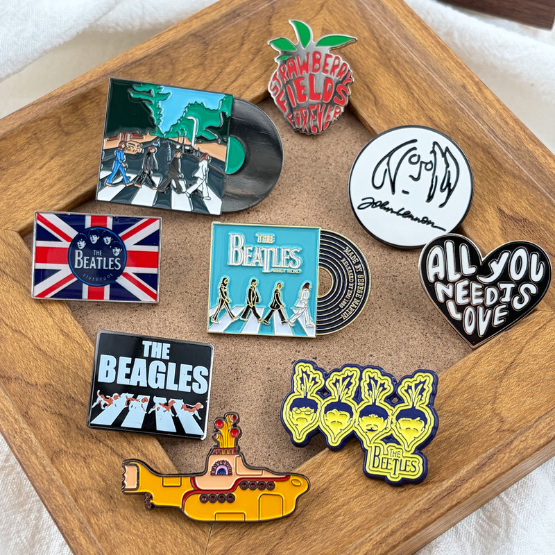 The Beatles Music Badge Collection Rock Band Metal Brooch Backpack Accessory Gift The Beatles Music Badge Collection Rock Band Metal Brooch Backpack Accessory Gift