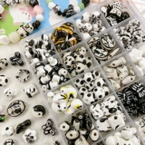 Черные керамические бусины, браслет из бисера ручной работы, ожерелье и браслет, аксессуар, аксессуары, с медвежатами, DIY