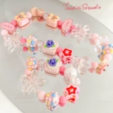 Розовый акриловый сундук с сокровищами, браслет из бисера ручной работы, ручная роспись, DIY