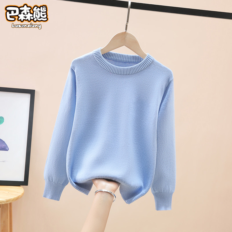Boy sweater spring autumn slim fit children bursting line shirts CUHK children pure cotton knit undershirt 2022 new spring clothing