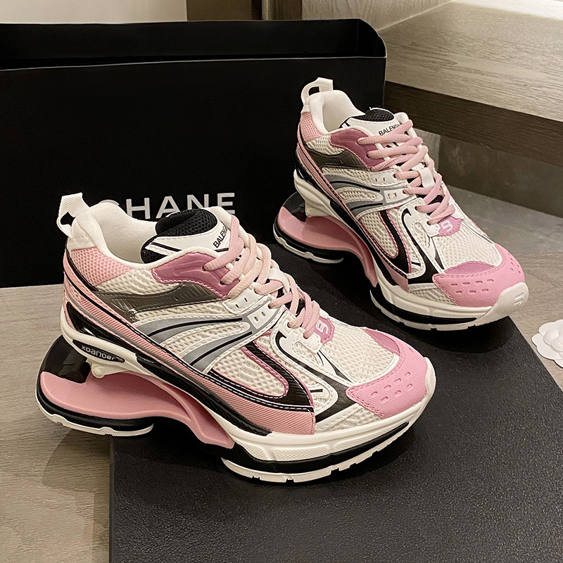Shock-Absorbing Spring New Style Dad Shoes for Women 2026 Autumn New Breathable Height-Increasing Sports Trendy Shoes for Men and Women