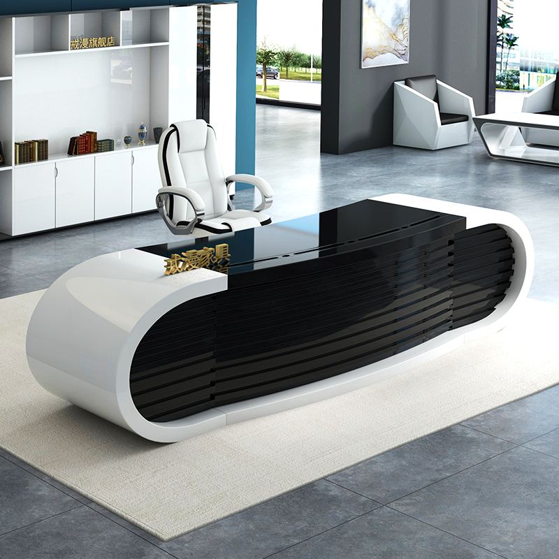 Office furniture White Baking Varnish President Table Minimalist Modern Boss Table Fashion Creative Manager Office Desk