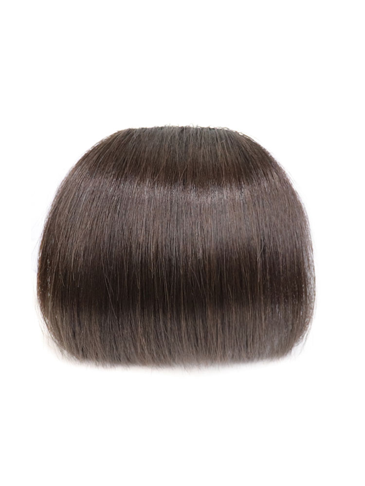 Thick Qi Liuhai wig female net red natural invisible face repair wig real hair without trace One-piece fake Liuhai head curtain