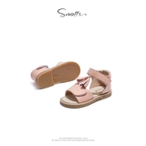 Летняя обувь, детские сандалии для принцессы, нескользящие коньки, из натуральной кожи, мягкая подошва