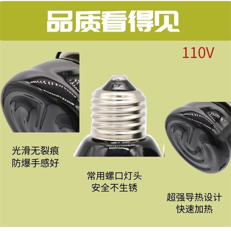 Small Far-Infrared 110V Pet Tortoise Lizard Reptile Box Ceramic Heating Lamp Mini 50mm Ceramic Heat Lamp