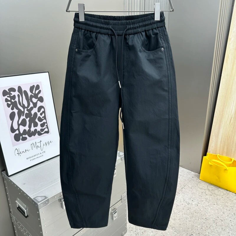 Park Yi Spring Fashion Versatile Loose-Fitting Casual Pants for Men with Elastic Waist and Adjustable Leg Design Trendy Men's Pants