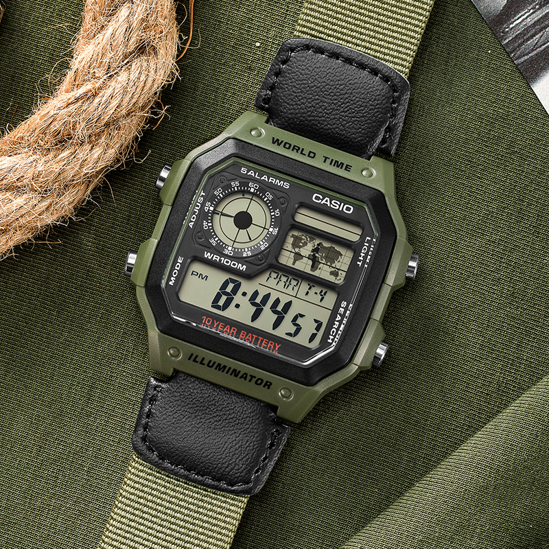 Casio Casio Watch Men's Small Square Youth Student Sports Digital Watch Men's Watch Ae-1200Whb